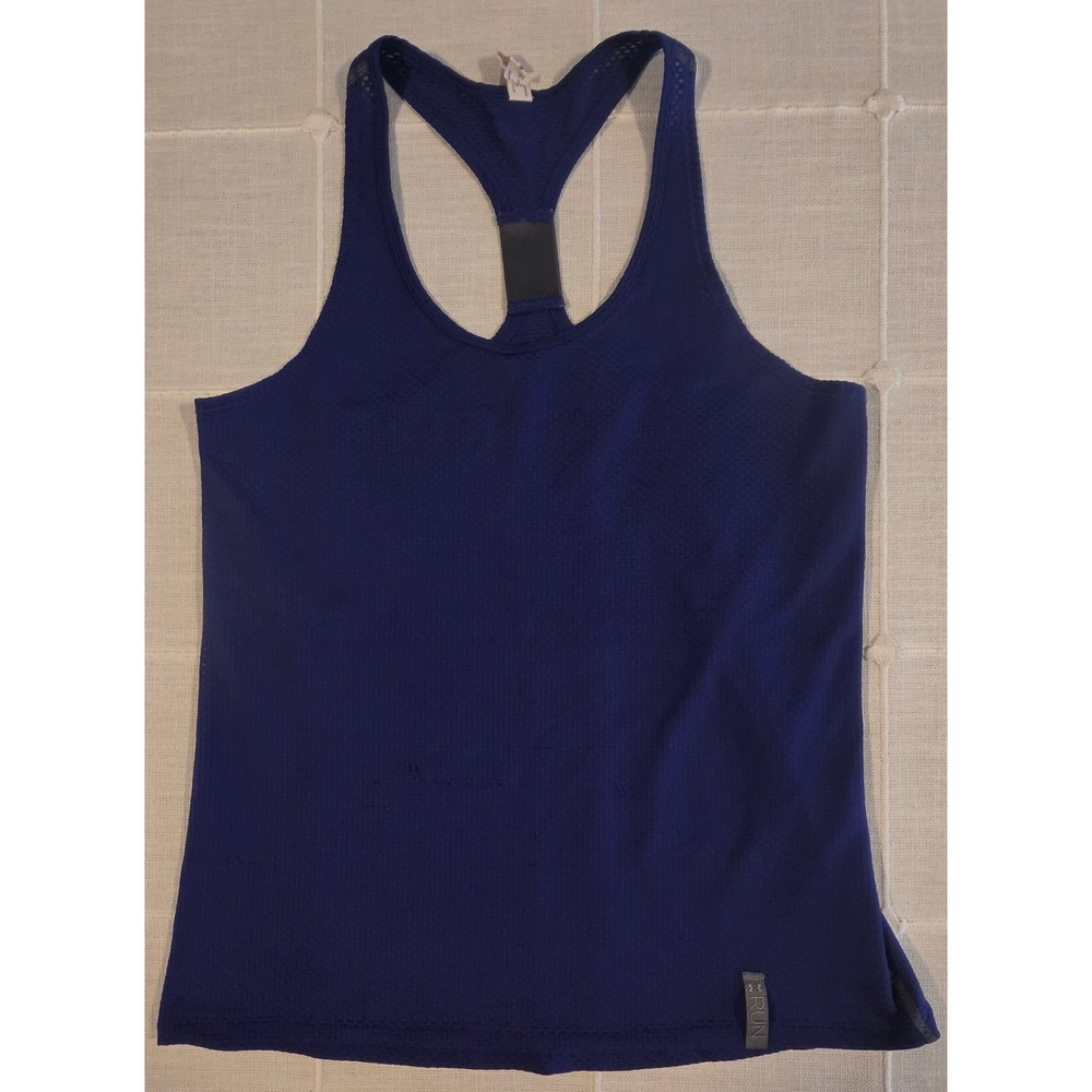 Under Armour HeatGear Run Tank Top Purple Racerback Semi-Fitted Small
